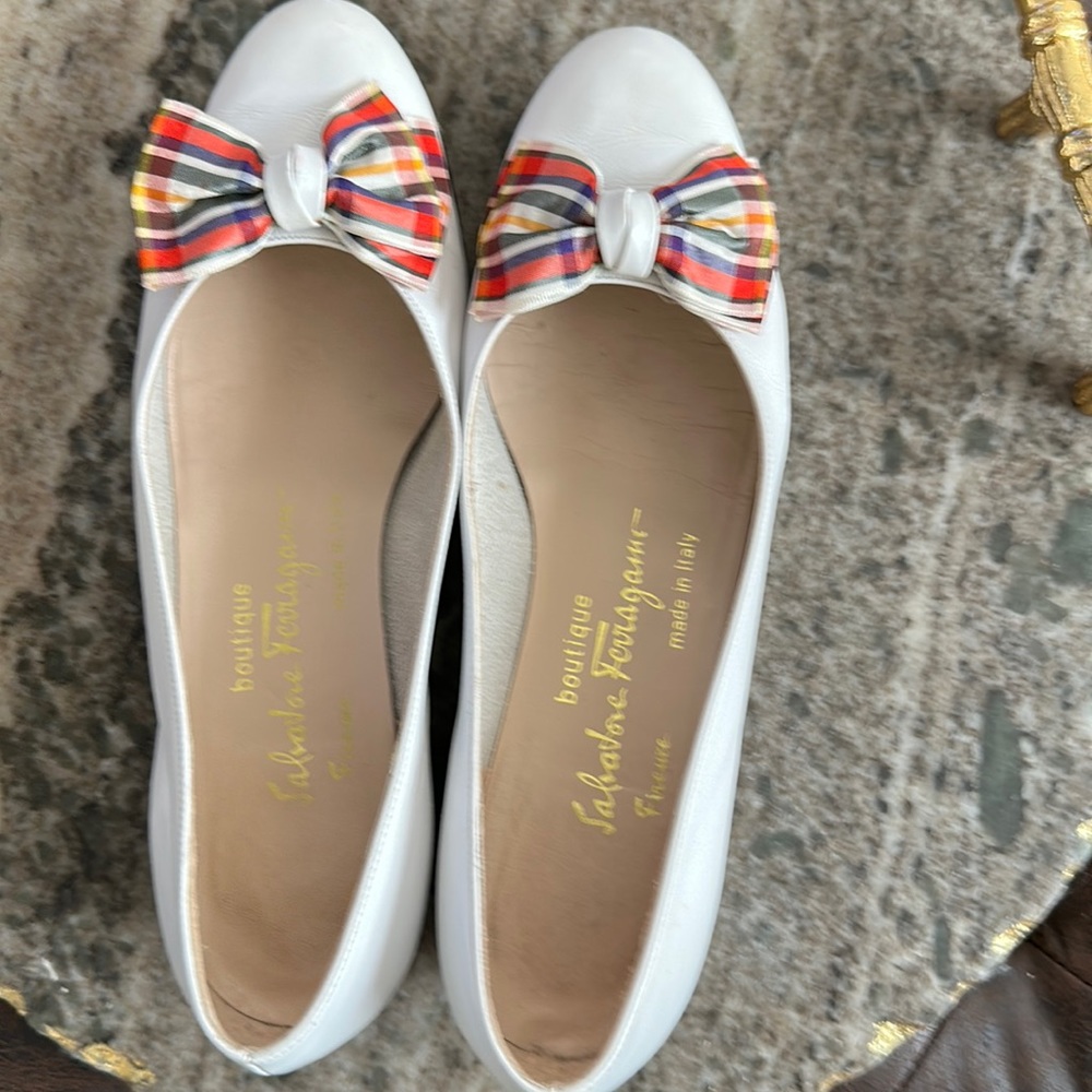 Slightly Worn Salvatore Ferragamo Flats.